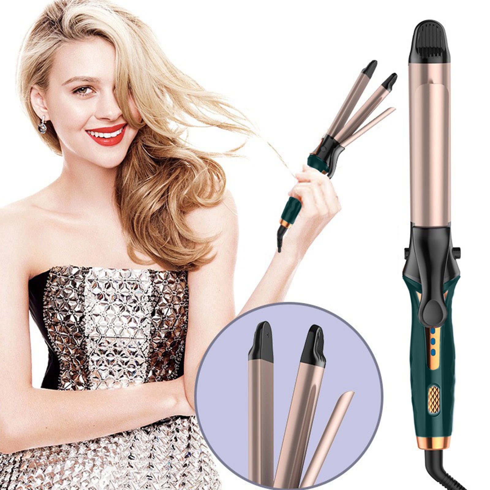CkeyiN 32mm Flat-Tube Curling Iron, 2-Speed Temperature