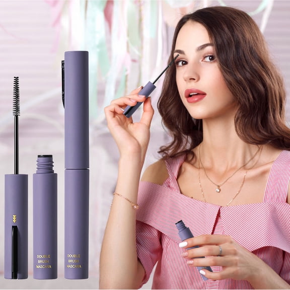 SDOHIG Delicate Eye Mascara, Double Brush for Defined Curling Long Lasting Smudge Proof, 1 Count