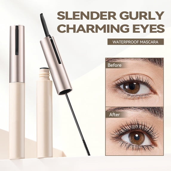 SDOHIG Double-Ended Waterproof Mascara with Separate Brush, Long-Lasting Volumizing and Lengthening, Clump-Free Formula, Dual-Sided Brush for Dramatic Lashes, Smudge-Proof, Black, 3.5g