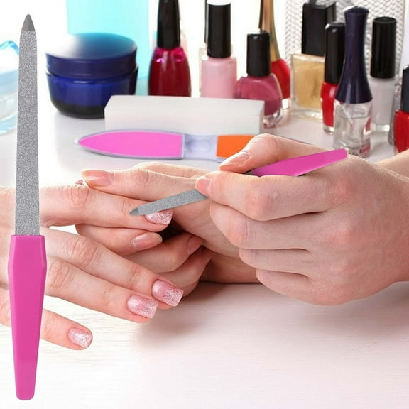 SDOHIG Double-Sided Nail File, Daily Nail Care Tool, Dual Grit for Shaping & Smoothing, Easy to Clean, Reusable, Pink, Style C