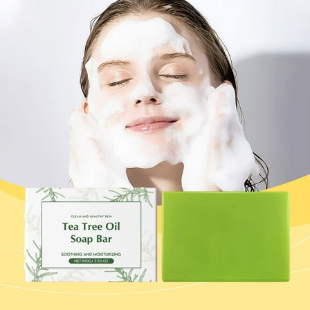 SDOHIG Face Soap Bar, Tea Tree Oil Soap Bar, Clean and Healthy Skin with Soothing Moisture, Natural Antibacterial Refreshing, Suitable for All Skin Types