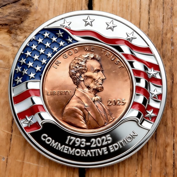 SDOHIG Final Cent Commemorative Keepsake, 2025 U.S. 1 Cent Penny Commemorative Keepsake, Nostalgic Historical Collectible Ornaments Gift for Keepsake Lovers Collectors Keepsake Enthusiasts, 1.6 in