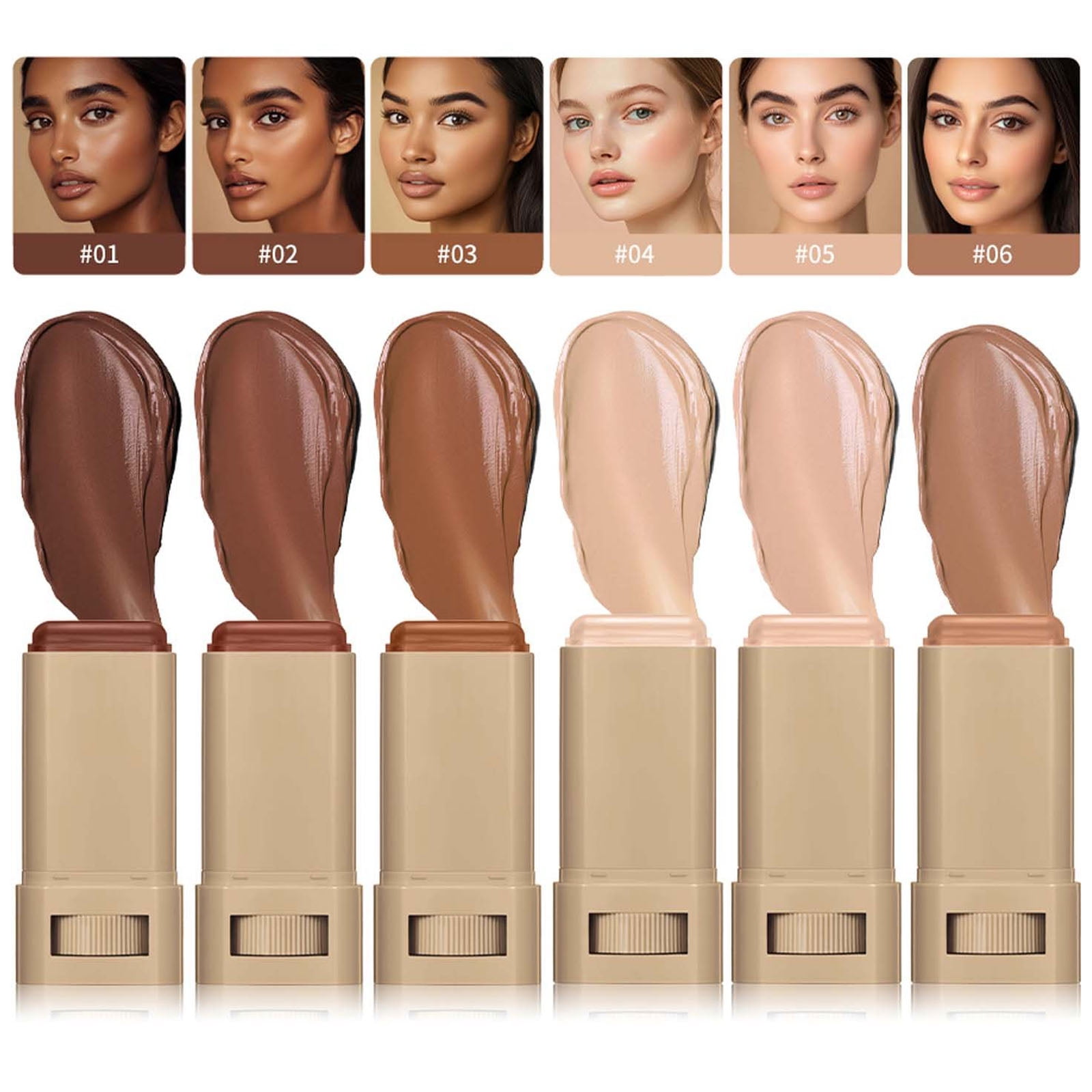 SDOHIG Foundation Tint Contour Stick Beauty Balm Foundation Stick Full Coverage Skin Tint Makeup