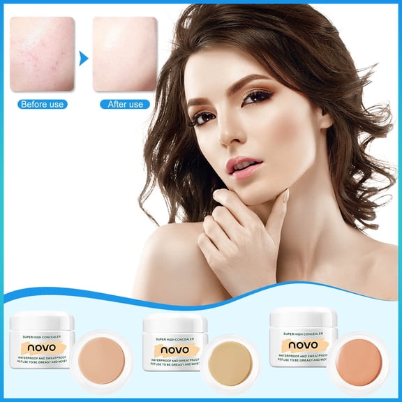 SDOHIG High Definition Bright Concealer, Waterproof and Sweat Resistant, Oil Control Non Greasy Formula for Women and Students, Natural Full Coverage for Dark Circles and Acne Marks, Flawless Look