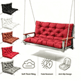 thumbnail image 1 of Kfuirde Swing Cushion, Bench Cushion Set, Indoor Outdoor Patio Seat Pad, Replacement Pillow for Garden Furniture, Lounger Chair Cushion for Porch & Balcony, Red Style E, 1 of 6