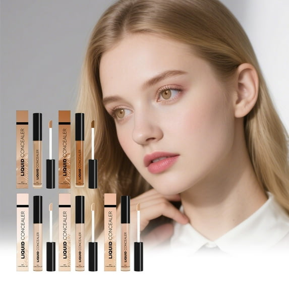 SDOHIG Persistent Liquid Concealer, Waterproof Sweat-Resistant Brightening and Oil Control, High Coverage for Defects, Ivory White Shade for Fair Skin, 2.5ml