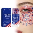 thumbnail image 1 of SDOHIG Red White Blue Face Hair Glitter Stick, Patriotic USA Flag Star Face Glitter for Independence Day & Memorial Day, 4th of July Outfits for Women & Kids, 15g, 1 of 8