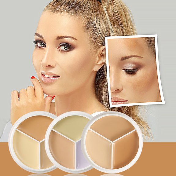 SDOHIG Tri-Color Concealer Palette for Dark Circles, Cover Facial Spots and Lacrimal Grooves, Color Correcting Cream, Lightweight Blendable Formula, 1# Dark Circle Corrector