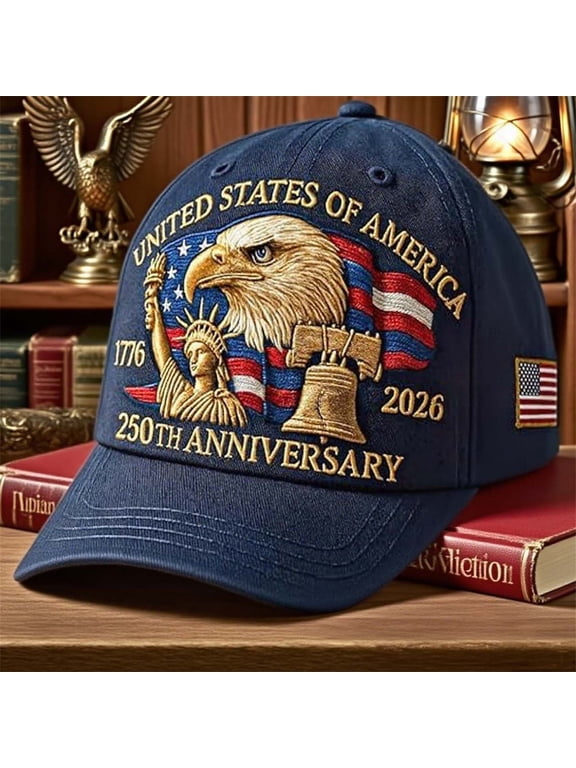 United States 250th Anniversary Hats, Patriotic Baseball Cap with Adjustable Back Strap, Bald Eagle Liberty Statue Printed Baseball Hat for Men Women, Memorable Gifts(Printed)
