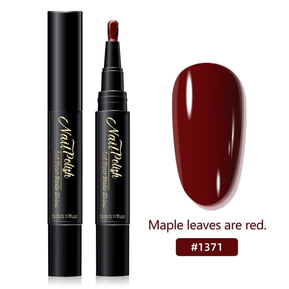 SDOHIG Water Nail Polish, Iridescent High-Shine Nail Art Pen, Air Dry No UV Lamp, Quick-Drying & Autumn Red Shimmer, DIY Precision Tip Nail Paint, 5ml (Maple Red W)