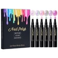 thumbnail image 1 of SDOHIG Water Nail Polish Pen Set,6 Colors Iridescent High-Shine Nail Art Pens,Air Dry No UV/LED Lamp Needed,Quick-Drying & Glossy Metallic Finish,DIY Nail Art Kit for Teens&Beginners,5ml Each Style B, 1 of 8