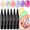 thumbnail image 1 of SDOHIG Water Nail Polish Pen Set,6 Colors Iridescent High-Shine Nail Art Pens,Air Dry No UV/LED Lamp Needed, Quick-Drying&Rainbow Shimmer Finish,DIY Nail Art Kit for Kids&Adults, 5ml Each Style C, 1 of 8