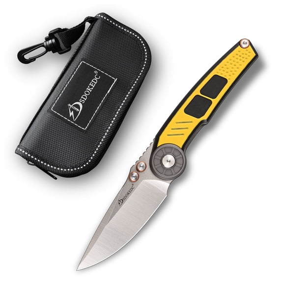 SDOKEDC SD-P003 Folding Pocket Knife, DC53 Steel Blade, G10 Handle EDC Utility Knife for Camping Everyday Carry
