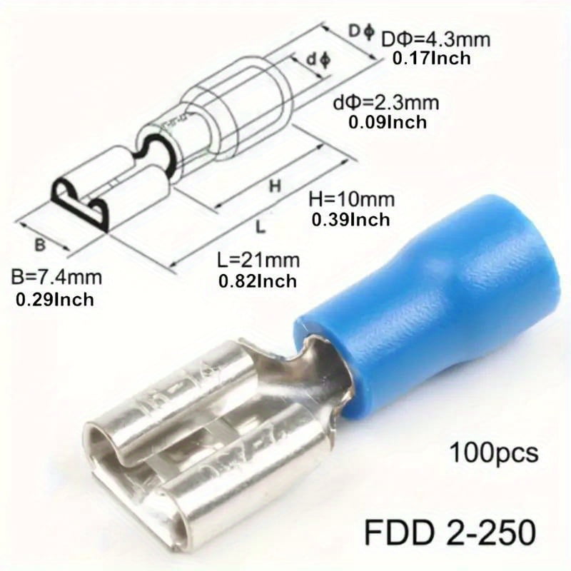 SDOTXA 100pcs Insulated Female Quick Disconnects - Secure Electrical