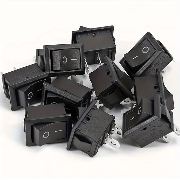 SDOTXA 10pcs Black Multi-Function Snap-On Switches for Cars Boats & Home Appliances - DIY Electronics Projects