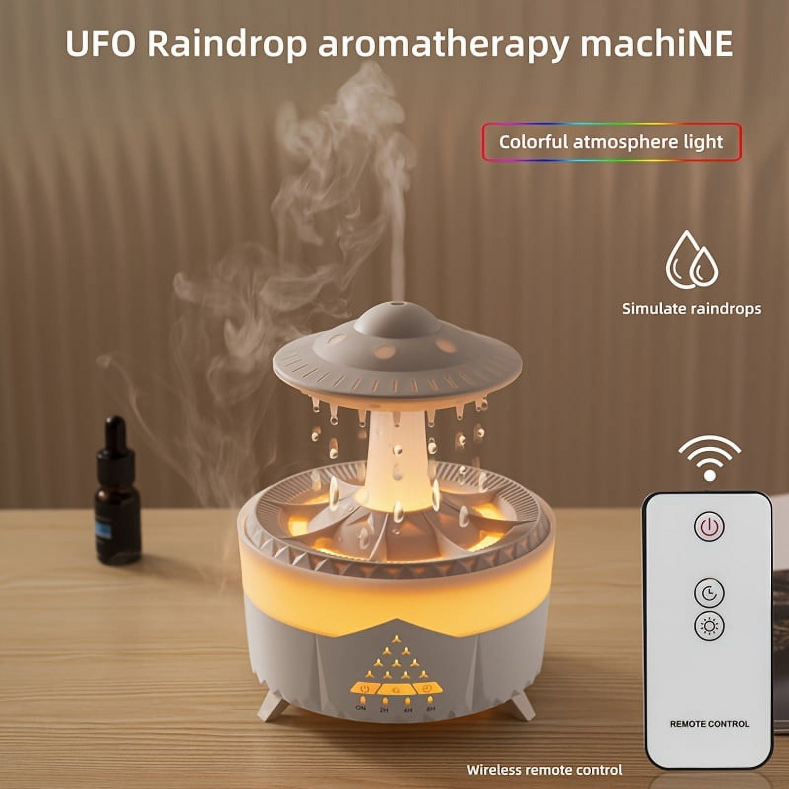 SDOTXA 350ml Cloud Drop Aroma Humidifier with Night Light Capacity Colorful LED Lights