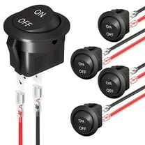 SDOTXA 5pcs 5-Piece 2-Pin SPST On/Off Rocker Switches  6A/250V  10A/125V AC  20mm Mini Rocker Switch with Wires for Automotive  Marine  and Boats