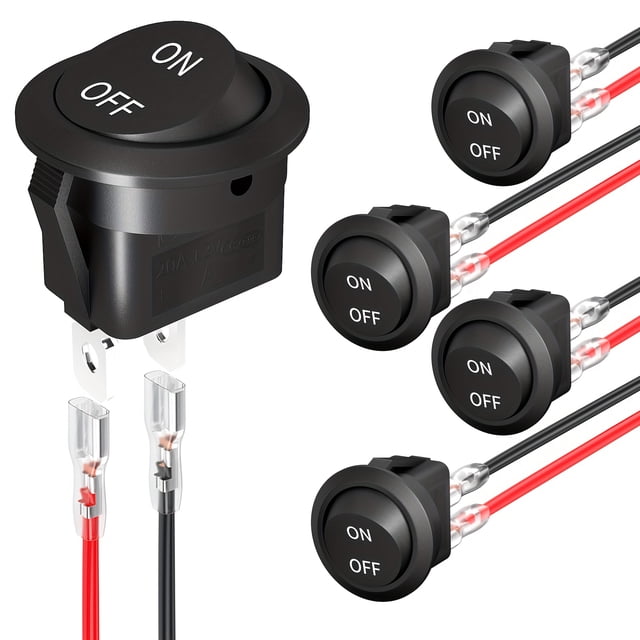 SDOTXA 5pcs 5Piece 2Pin SPST On/Off Rocker Switches 6A/250V 10A/125V