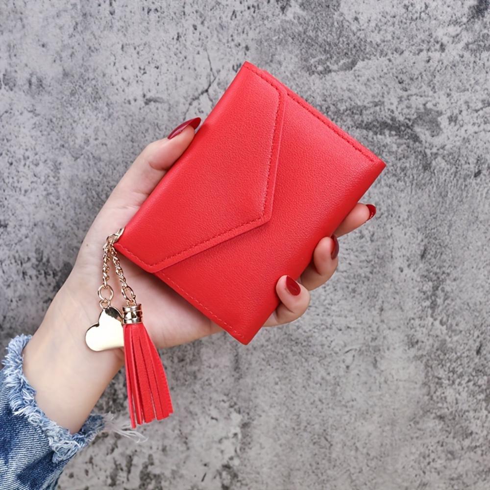 Porte-cartes / Porte-monnaie En Simili Cuir - Motif Floral, Couleur Beige - Occasion, Style Organiseur