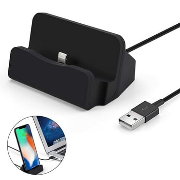 SDOTXA For iPhone Magnetic Desktop Charging Dock Quick Charging Data Sync Stand Compatible with iPhone XR  XS Max  iPhone 8  7  6s  6 Plus  iPad  Portable Desktop Charger DockB