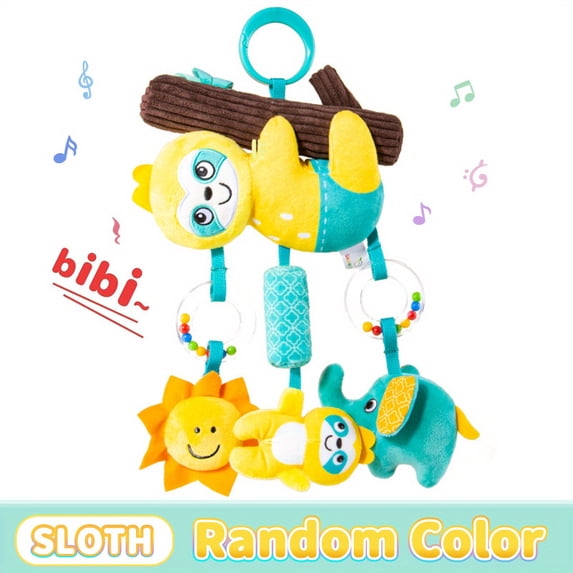 SDOTXA Vibrant Cartoon Animal Crib Hanging Rattle Toy - Colorful Wind Chime for Strollers & Car Seats Durable ABS Material Perfect for Youngsters 0-3 Years Easy to Install and Clean