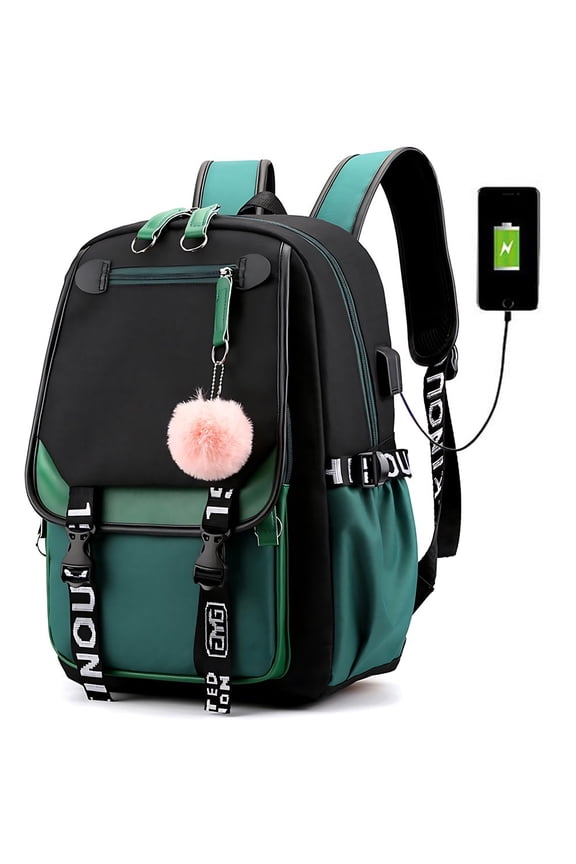Waterproof Backpack Women USB Charging Bookbags College Computer Rucksack Travel Shoulder Bag