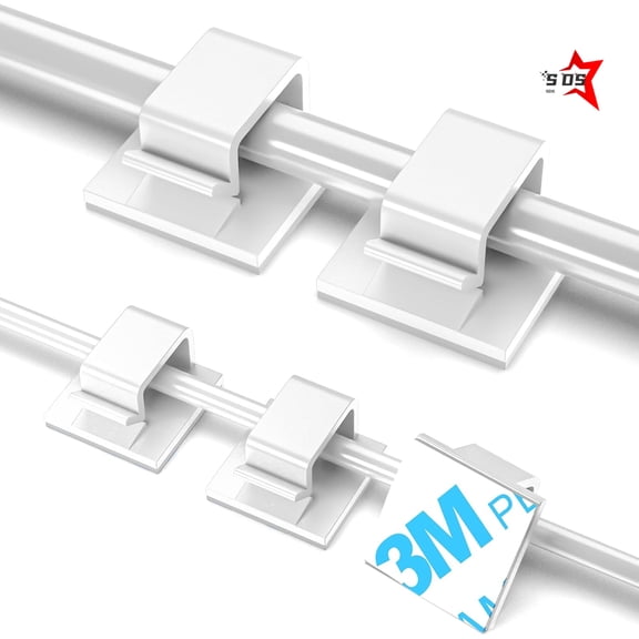 SDS 100 PCS Adhesive Cable Clips White (Small & Large), Upgraded Wall Wire Holder for Cord Organizer Cable Management, Outdoor Light Clips Hooks for LED, Car Dash Cam, HDMI, Extension Cord