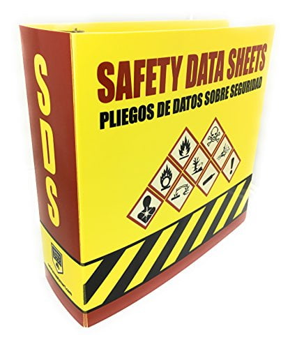 SDS Ring Binder, Bilingual with English/Spanish, Heavy Duty, 3 Inch Capacity Holds 600 Pages
