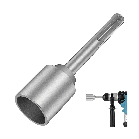 SDS-Max Ground Rod Driver, 45mm Heavy Duty Steel Drill Bit Driver,for RotaryHammer Drill Grounding Rods (1.77 In)