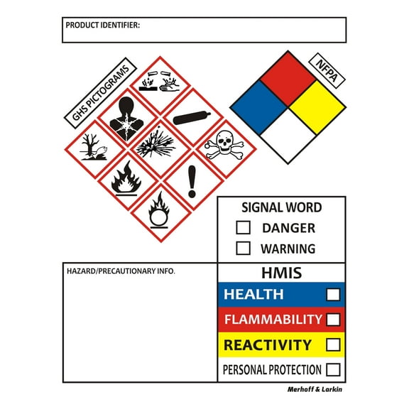 SDS OSHA Labels for Chemical Safety Data 4 x 3 Inches | Roll of 250 MSDS Stickers with GHS Pictograms and Perforated Edges for Easy Separating | HMIS & Hazard Compliant