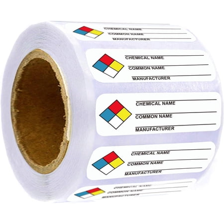 SDS Stickers MSDS Stickers for Chemical Safety Data 1×3inch Chemical Identifying Labeling Sticker Decals 250Pcs