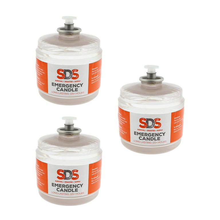 SDS | Survival Candles Long Burning Candles for Emergency Candle 115 Hours  3pk