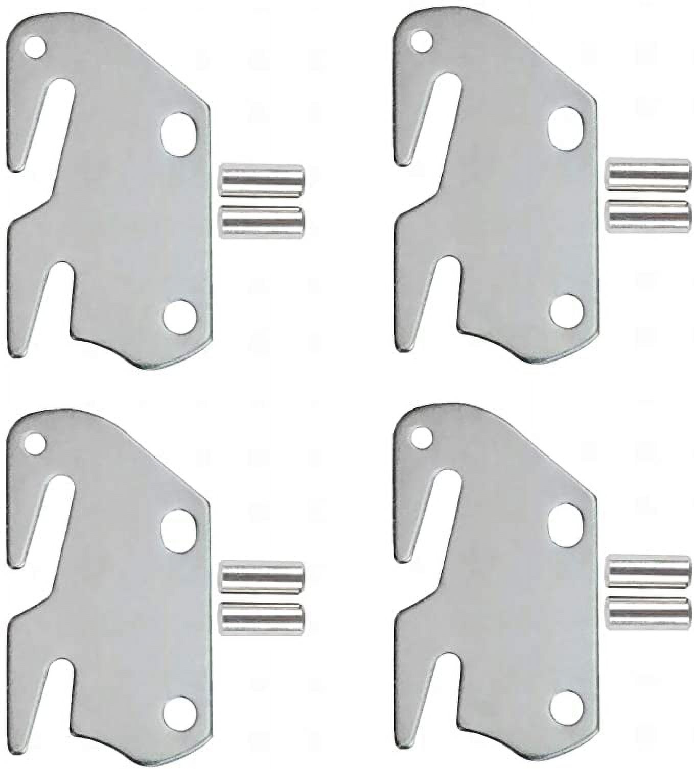 SDTC Tech 4 Sets Wooden Bed Rail Hook Plates #10 Bed Frame Bracket Headboard Footboard Hook Supports with Mounting Pins for Bed Parts Replacement or New Bed Constructions - image 1 of 1