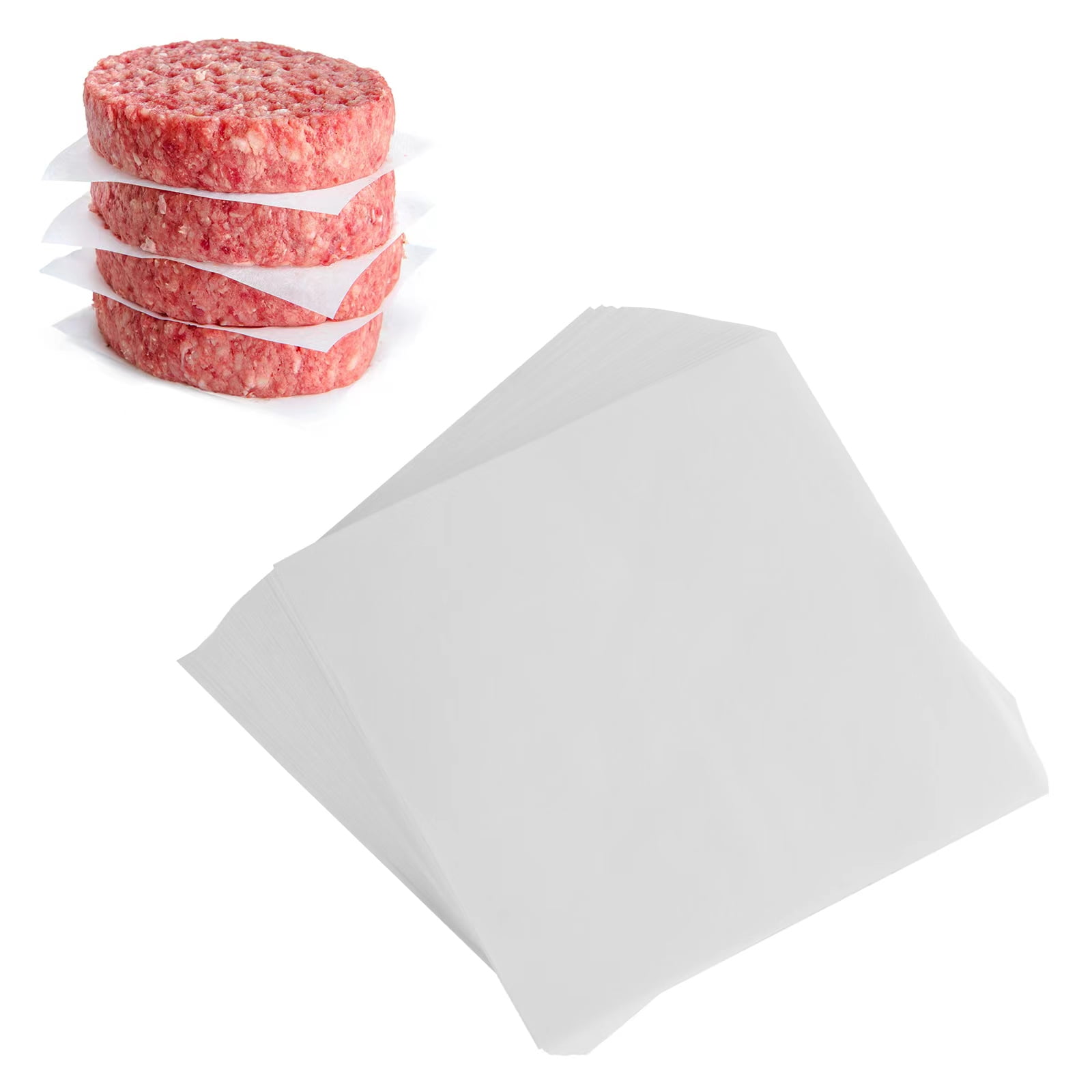 Square Wax Paper Sheets - Hamburger Patty Paper Squares (1000 Sheets)