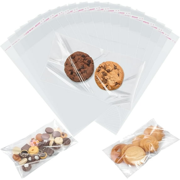 SDTC Tech Self Sealing Cellophane Bags, 500PCS 2.75x5.9 Inches Clear Treat Bags Resealable Plastic Cellophane Gift Bags for Packaging Gifts,Cookies,Party Favors,Treats,Candy, Small Cakes, Crafts