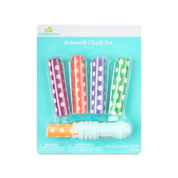 Polka Dot Sidewalk Chalk with Tool Set, Multi-Color, 6 Pieces, Easter by Way To Celebrate