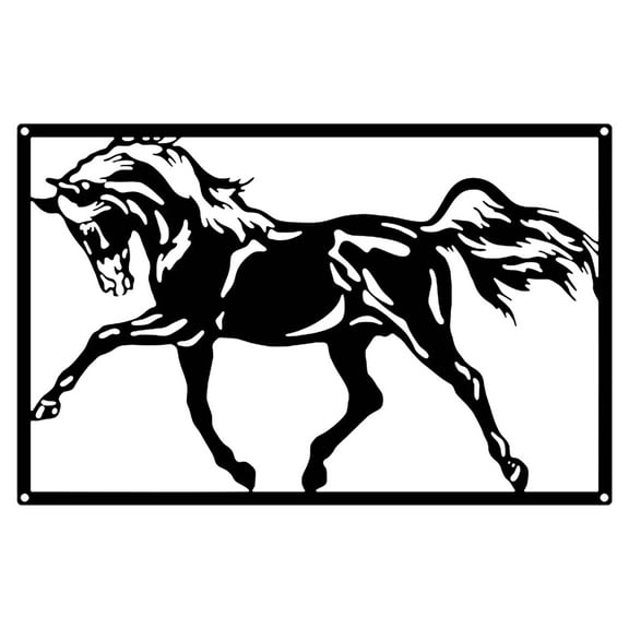 ✅SDcart® Galloping Horse Metal Wall Art - Hand-Forged Equine Iron Sculpture Panel for Western Ranch, Farmhouse Living Room, Equestrian Office & Stable Themed Decor