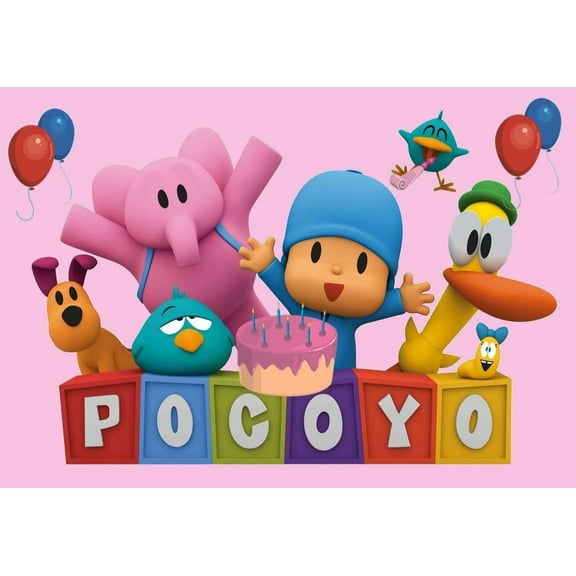 SDore POCOYO PINK GIRLS Edible 1/4 Sheet Image Frosting Cake Topper Birthday Party