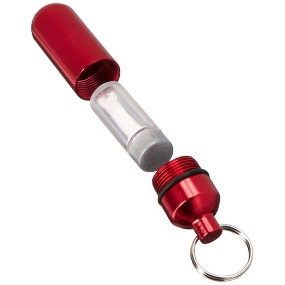 SE 1-3/4" Aluminum ID Holders with Vials and Key Rings (12-Pack) - PH17C-12