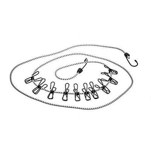 SE 10' Elastic Drying Cord with Weather Resistant Clips - OD-CL006