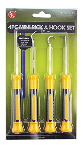 SE 4-Piece Mini Pick and Hook Set - Precision Hook and Pick Set for ...