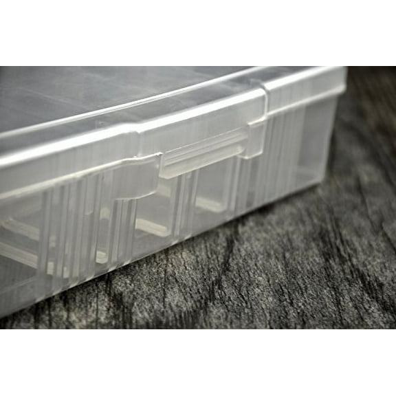 SE 14 Compartment Translucent Plastic Storage Container with Adjustable Sections - 87065DB