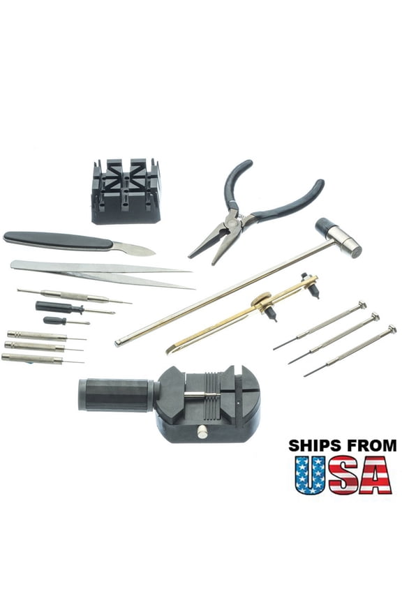 16 Piece Professional Watch Jewelry Repair Tool Kit-Black SONA-SE