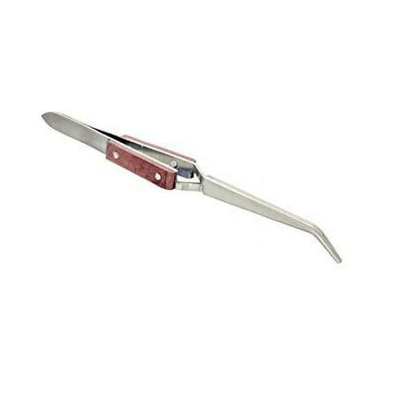 SE 509TW Cross Lock Soldering Tweezers with Fiber Grip and 45-Degree Angle