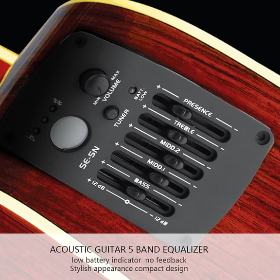 SE5N 5 Band EQ Equalizer Pickup Tuner for Acoustic Guitar Musical Instrument Accessory Kit