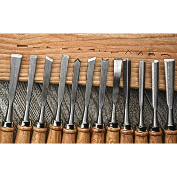 SE 7712WC Professional 12-Piece Wood Carving Chisel Set