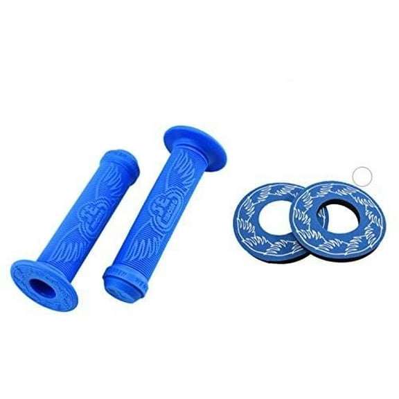 SE Bikes Wing Grips Bundle 2 Items: SE Wing Grips with SE Wing Donuts Blue