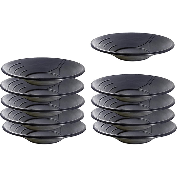 SE Black 14" Plastic Gold Pans (10-Pack) - GP1002B-10