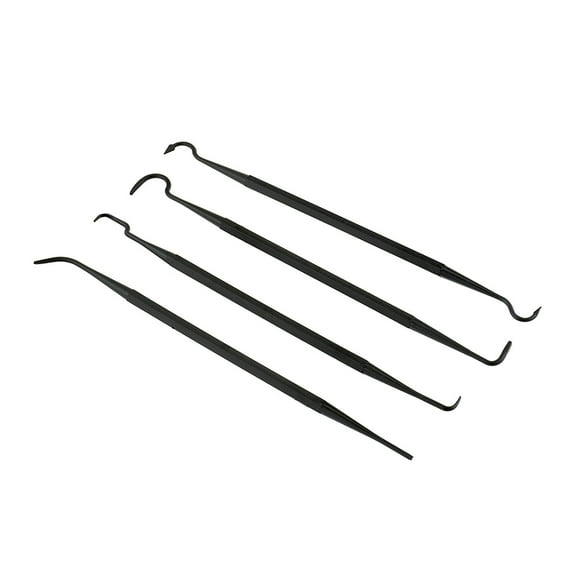 SE DD-44P 4-Piece 7-1/4 Double-Ended Nylon Pick Set, Black