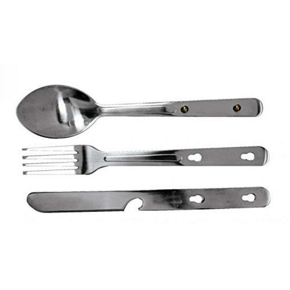SE KC7043FSK 4-IN-1 Stainless Steel Utensil Set (Spoon, Fork, Knife, Bottle Opener)